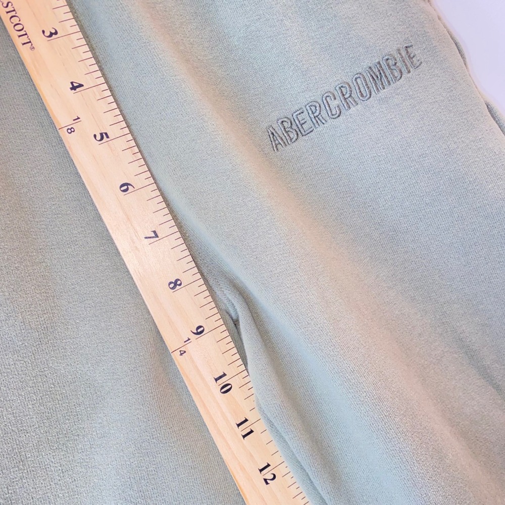 Abercrombie Joggers Kids 13/14 Green Sweatpants Fleece Logo Pockets Drawstring - Picture 9 of 10